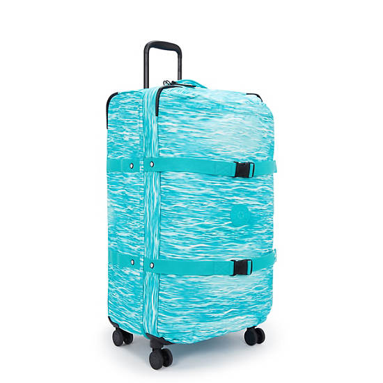 Spontaneous Large Printed Rolling Luggage, Aqua Pool, large