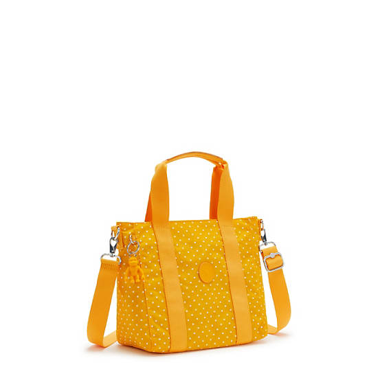 Asseni Mini Printed Tote Bag, Soft Dot Yellow, large