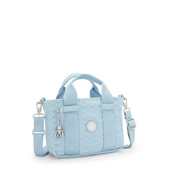 Ritta Mini Printed Denim Shoulder Bag, Light Denim Jacquard, large