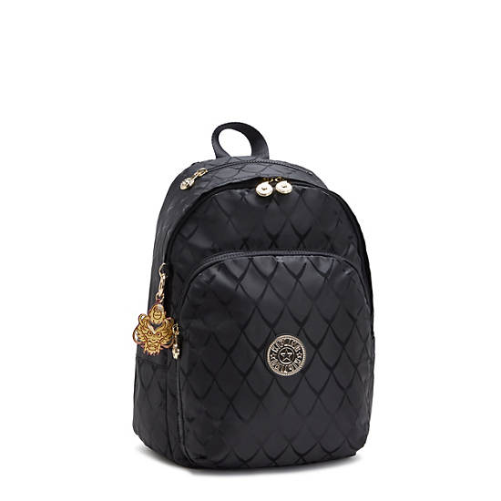 Delia Backpack, Scale Black Jacquard, large