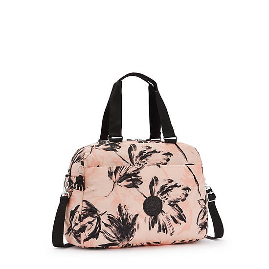 Deny Printed Weekender Tote Bag, Coral Flower, large