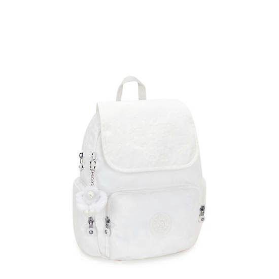 City Zip Small Backpack, Pure Alabaster, large