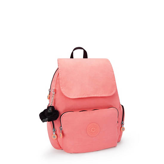 City Zip Small Backpack, Peach Peace, large