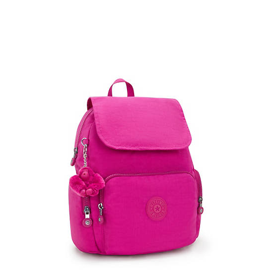 City Zip Small Backpack, Glowing Fuchsia, large