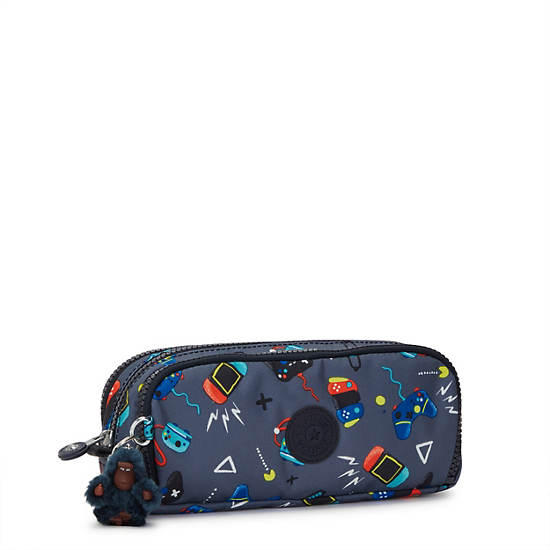 Gitroy Printed Pencil Case, Gaming Grey, large Gitroy Printed Pencil Case, Gaming Grey, large