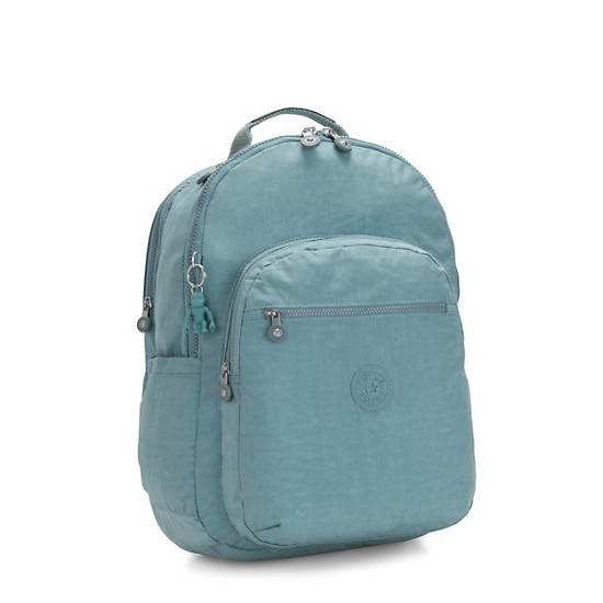 Seoul Extra Large 17" Laptop Backpack, Peacock Teal Stripe, large