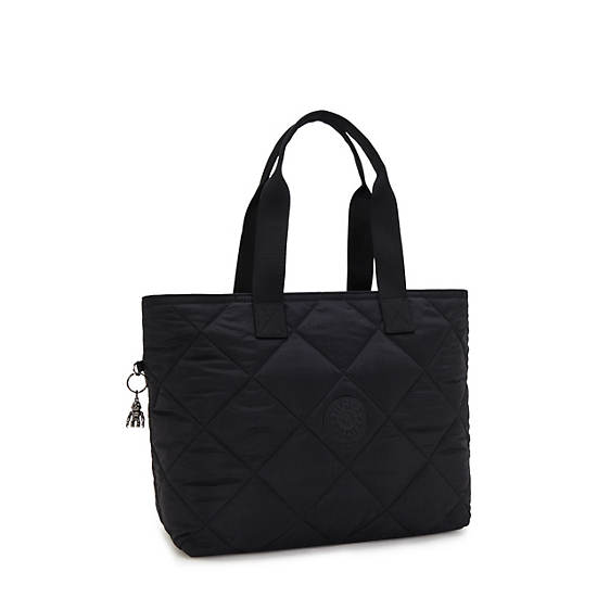 Colissa Up Quilted Laptop Tote Bag, Cosmic Black Ql, large