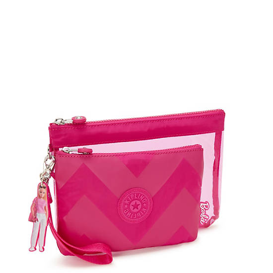 Barbie Duo Pouch, Power Pink Translucent, large