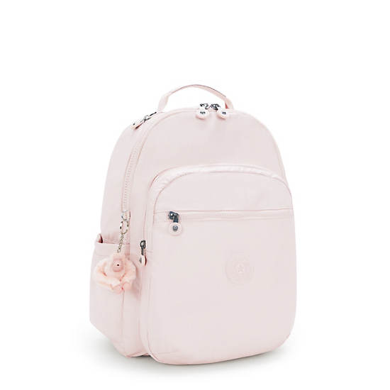 Seoul Large Metallic 15" Laptop Backpack, Pink Shine, large