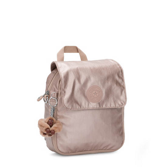 Annic Small Convertible Metallic Backpack, Quartz Metallic, large