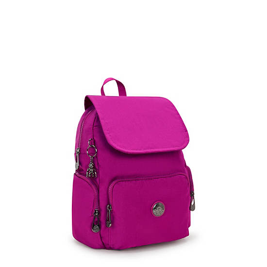 City Zip Small Backpack, Fuchsia Night, large