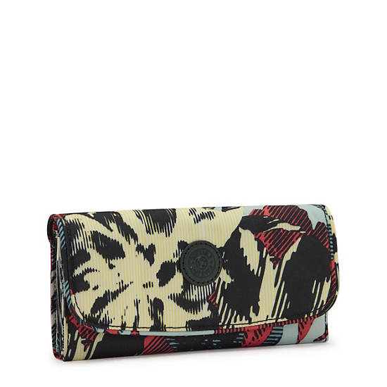 Money Land Printed Snap Wallet, Casual Flower, large