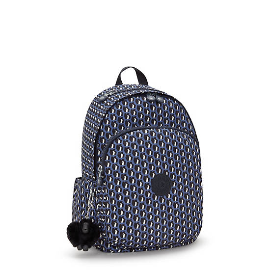 Delia Printed Backpack, 3D K Blue, large