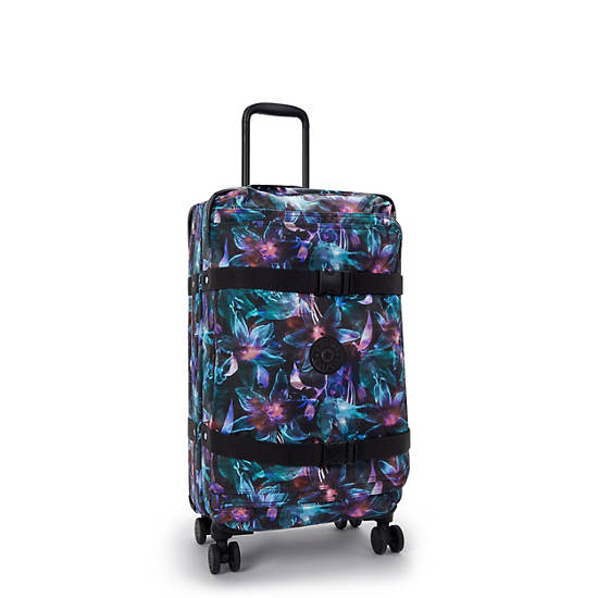 Spontaneous Medium Printed Rolling Luggage, Spectral Orchid, large