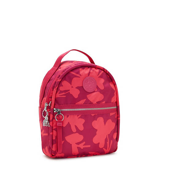 Kae Printed Backpack, Coral Flowers, large