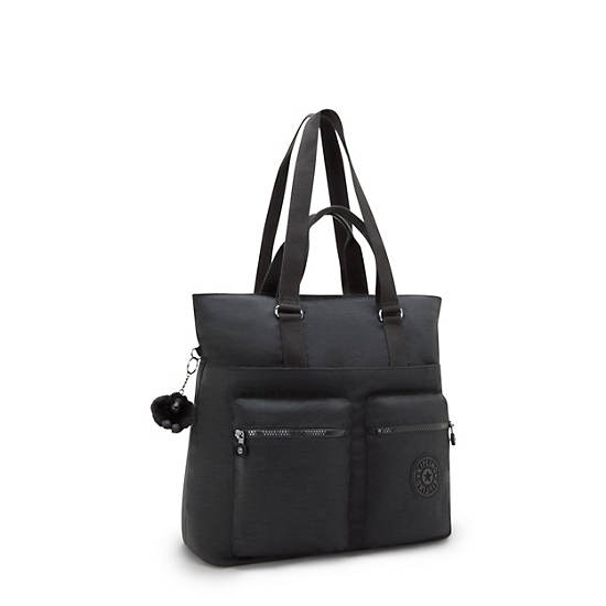 India 16" Laptop Tote Bag, Black Noir, large