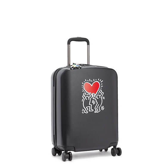 Keith Haring Curiosity Small 4 Wheeled Rolling Luggage, Public Art, large