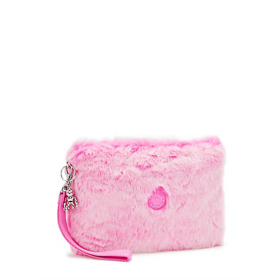 Fancy Furry Wristlet, Valentine Pink, large