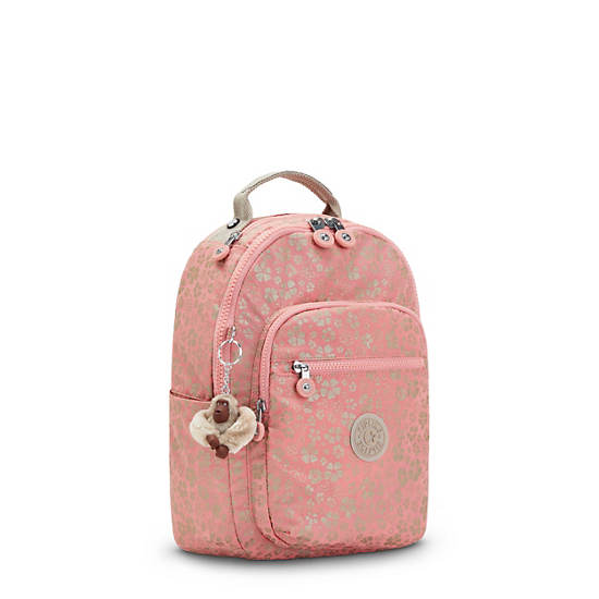Seoul Small Printed Tablet Backpack, Flashy Pink, large