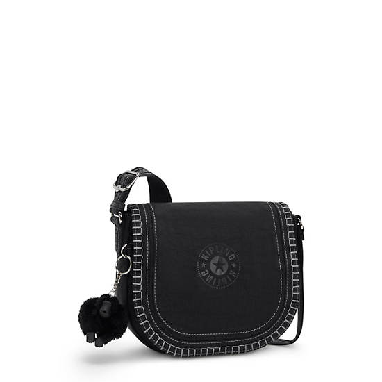 Nowel Crescent Crossbody Bag, Black Noir, large