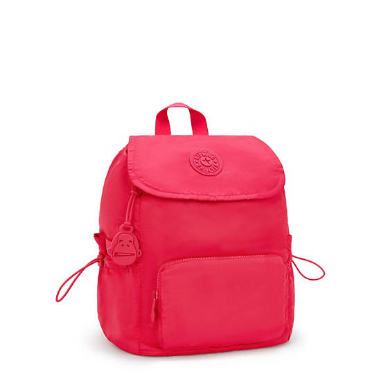 Joetta Smooth Satin Backpack, Simply Fucshia, large