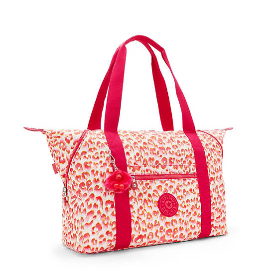 Art Medium Printed Tote Bag, Pink Cheetah, large