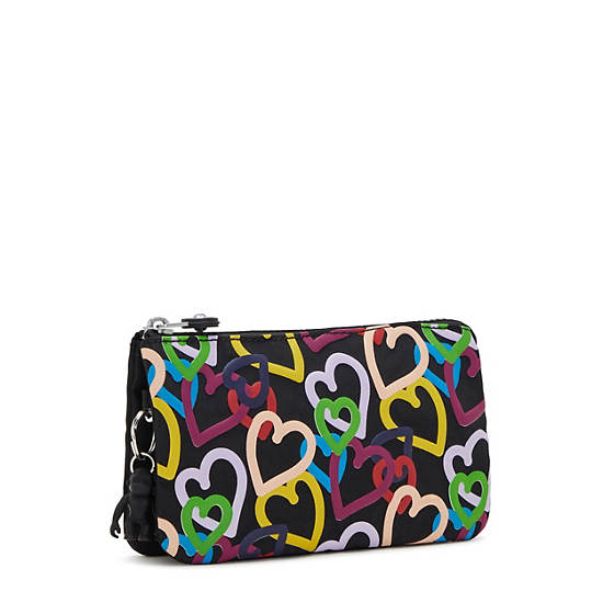 Creativity Large Printed Pouch, Neon Heart, large