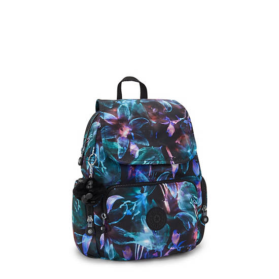 City Zip Small Printed Backpack, Spectral Orchid, large