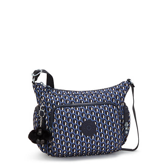 Gabbie Small Printed Crossbody Bag, 3D K Blue, large