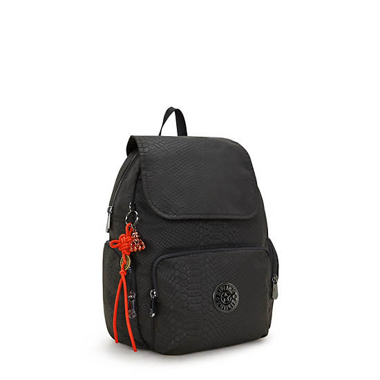 City Zip Small Printed Backpack, New Valley Black, large