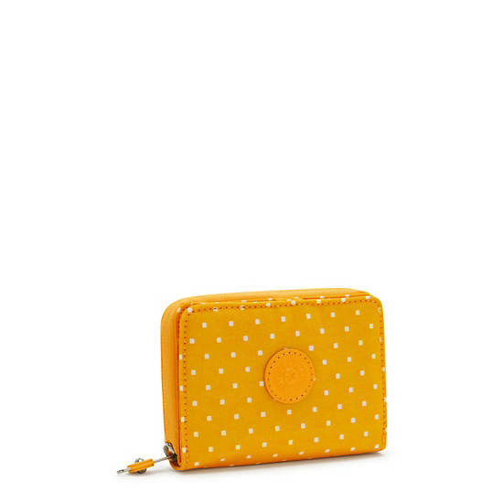 Money Love Printed Small Wallet, Soft Dot Yellow, large