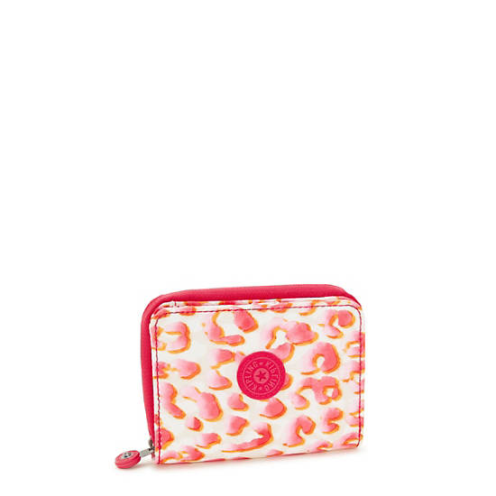 Money Love Printed Small Wallet, Pink Cheetah, large
