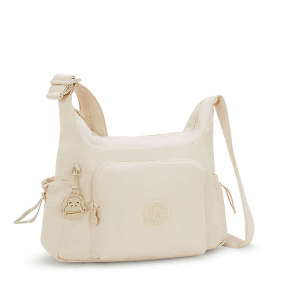 Gabb Small Smooth Satin Crossbody Bag, Simply Beige, large