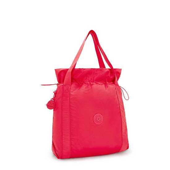 Elmar Smooth Satin Tote Bag, Simply Fucshia, large