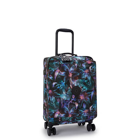 Spontaneous Small Printed Rolling Luggage, Spectral Orchid, large