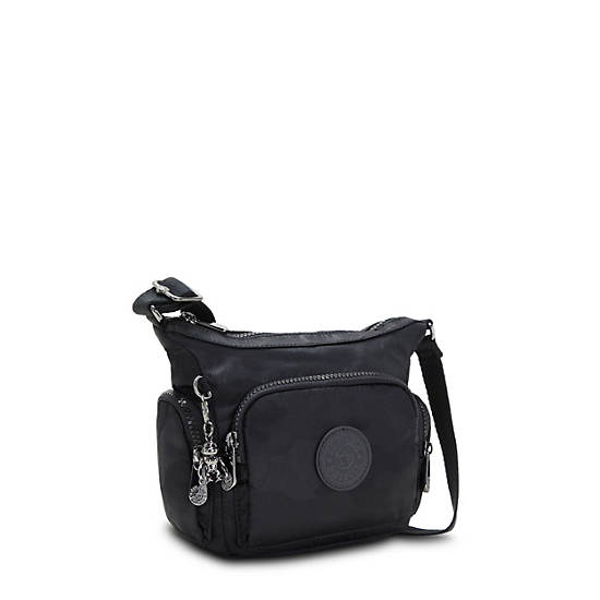 Gabbie Mini Crossbody Bag, Black Camo Embossed, large