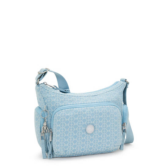 Gabb Small Printed Denim Crossbody Bag, Light Denim Jacquard, large