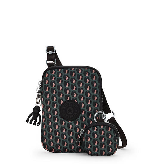 Elvin Printed Crossbody Phone Bag, 3D K Print, large Elvin Printed Crossbody Phone Bag, 3D K Print, large