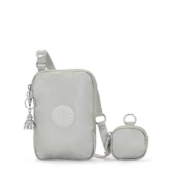 Elvin Metallic Crossbody Phone Bag, Bright Metallic, large