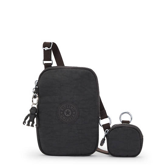 Elvin Crossbody Phone Bag, Black Noir, large