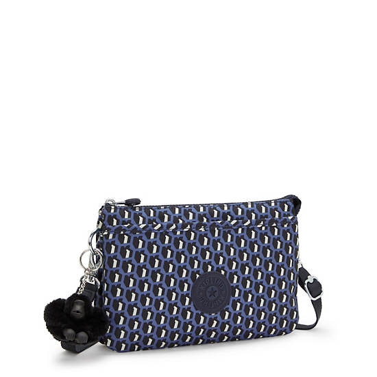 Riri Printed Crossbody Bag, 3D K Blue, large