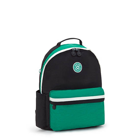 Damien Medium Laptop Backpack, Deep Green Black Block, large
