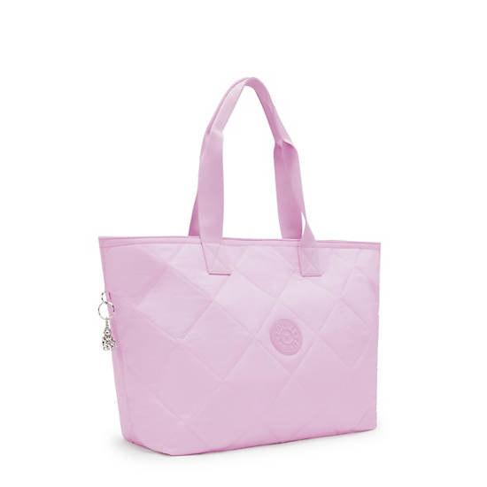 Colissa Quilted Tote Bag, Blooming Pink, large