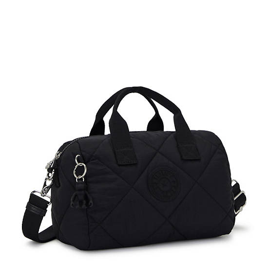 Bina Medium Quilted Shoulder Bag, Cosmic Black Quilt, large