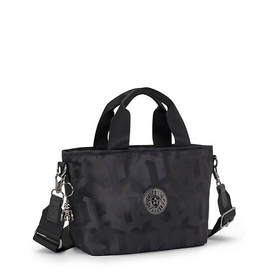 Minta Printed Shoulder Bag, Black 3D K JQ, large