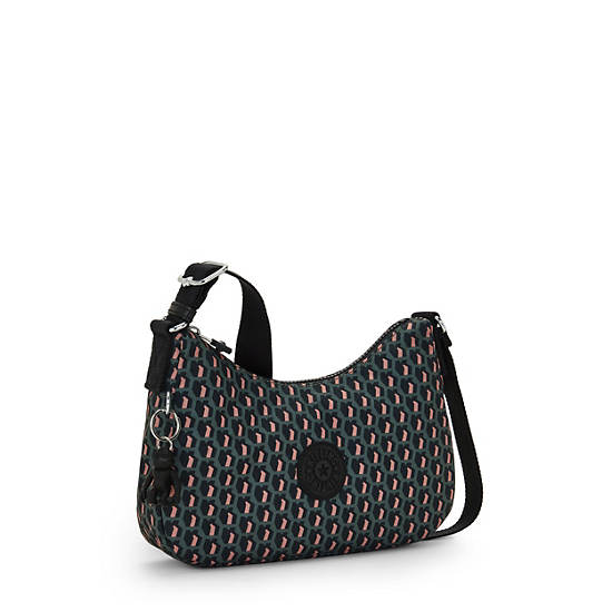 Ayda Printed Shoulder Bag, 3D K Print, large Ayda Printed Shoulder Bag, 3D K Print, large