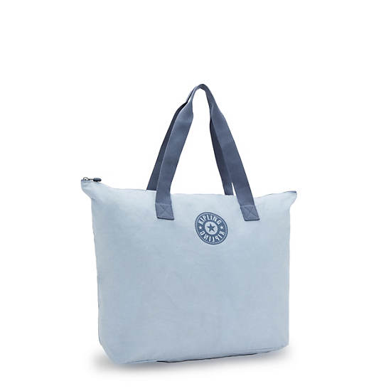 Davian Packable Tote Bag, Cozy Blue, large