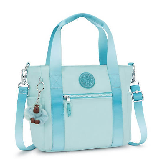 Jayla Small Tote Bag, Electric Teal Ombre, large