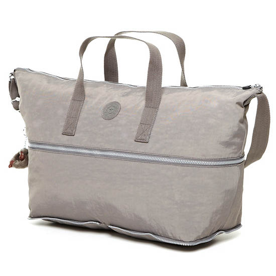 Jonah Foldable Tote Bag, Metallic Dove, large