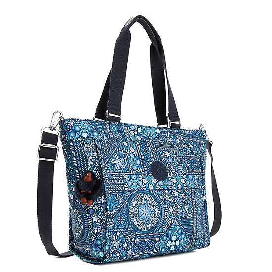 New Shopper Small Printed Tote Bag, Eager Blue, large